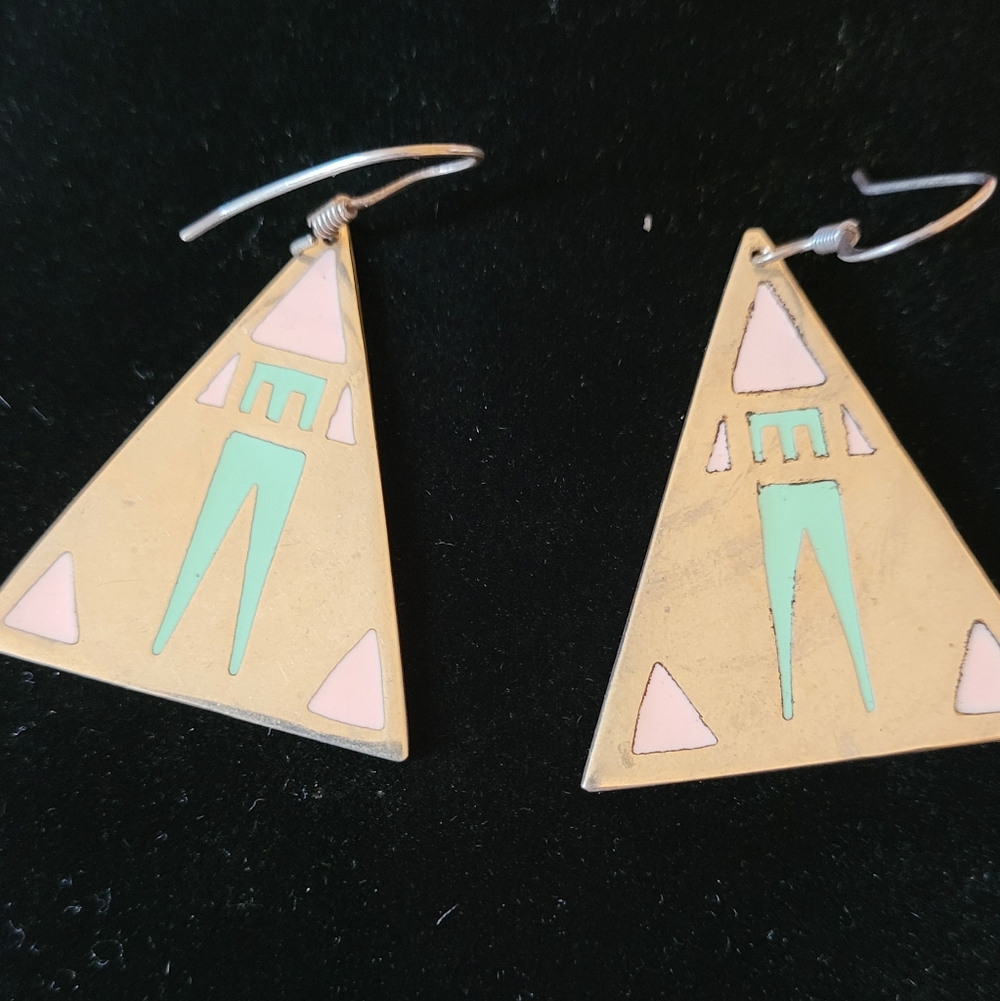 Alpaca Mexico Silver and Turquoise pierced earrings